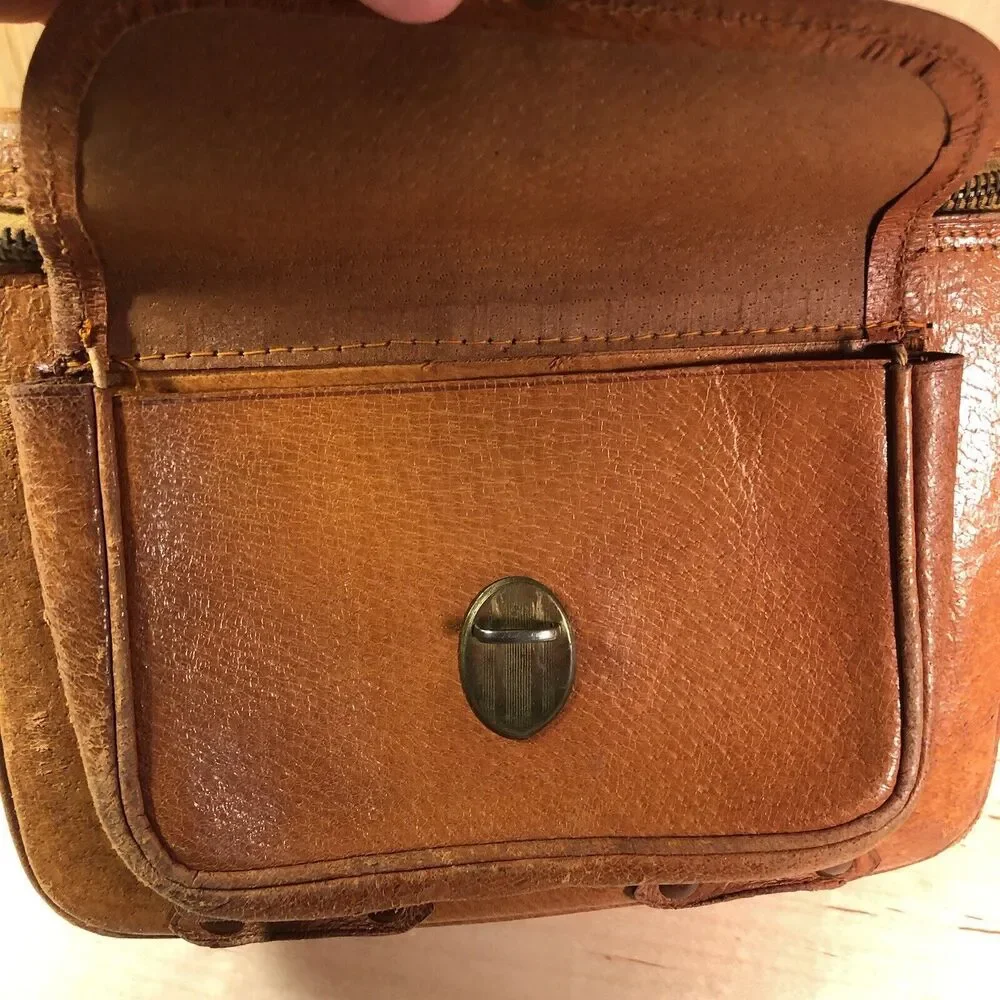 Vintage Craftsman Genuine Pigskin Camera Bag Made in Japan 1950's